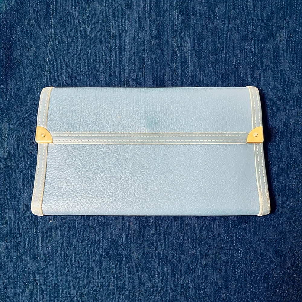 Louis Vuitton Vintage Blue Leather Long Wallet (A188)
